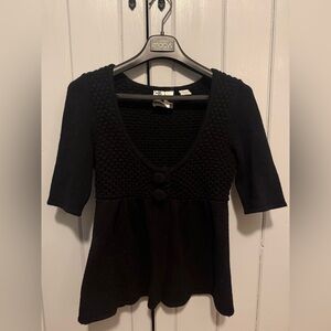 Barneys New York Black Wool Blend Garment